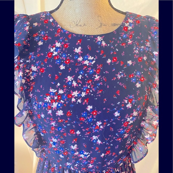 J.Crew Factory womens sleeveless floral ruffle tiered maxi dress NWT. - Picture 9 of 11